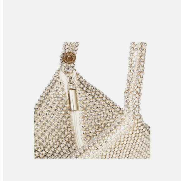 Jessica McClintock Staci Champagne Gold Wristlet - Picture 3 of 8